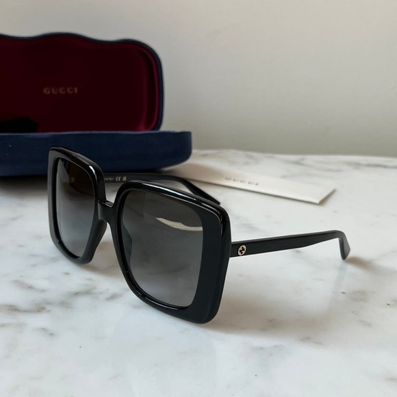 NEW Gucci GG1314S Black Oversized Square Sunglasses - Picture 4 of 10